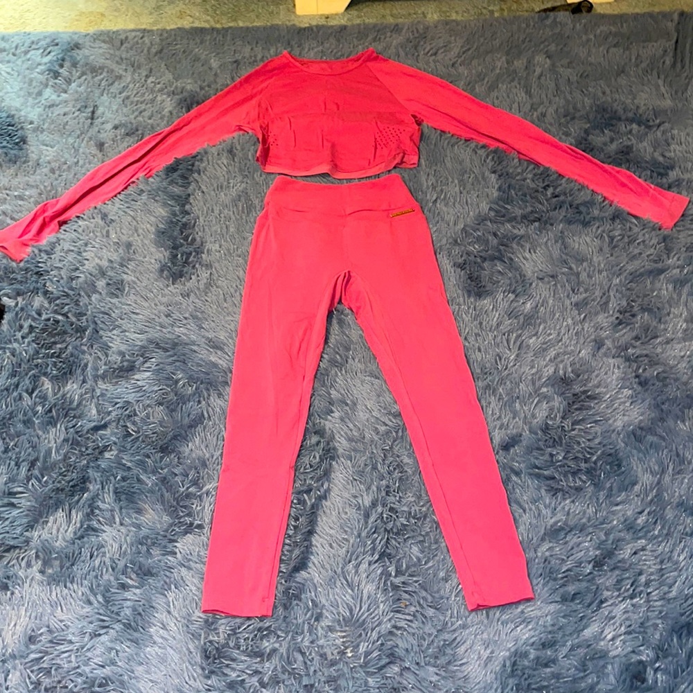 Pink gymshark Whitney Simmons line set